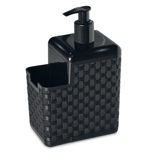 Porta Detergente e Esponja com Bico Dosador Rattan Preto