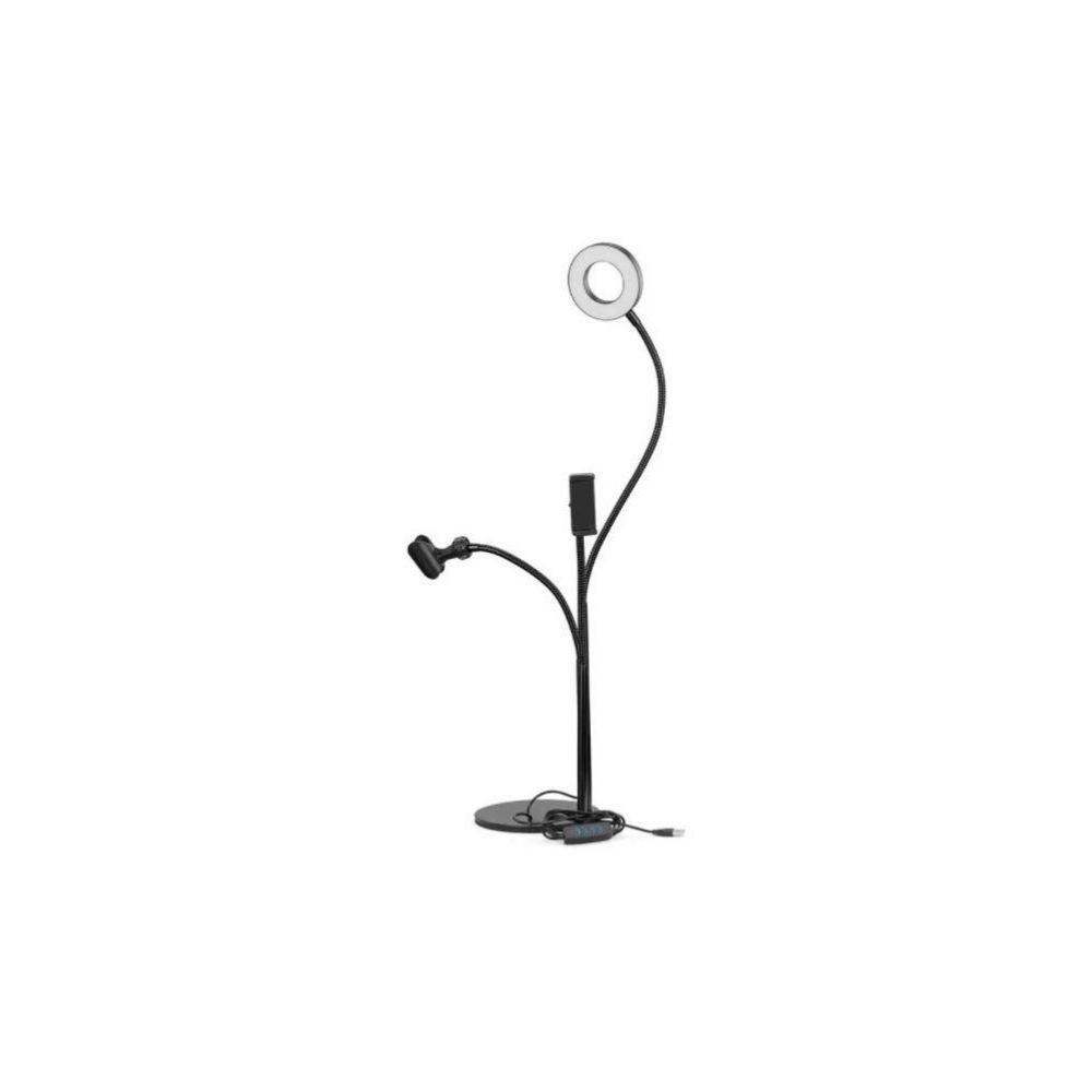 Ring Light Led 8,5cm Usb 3 Cores Sup. Articulado Celular Mic