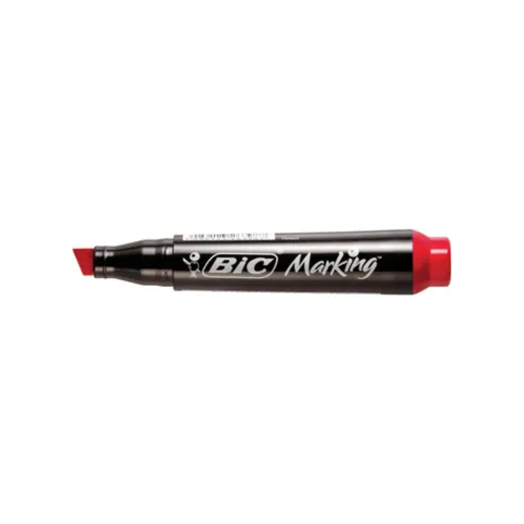 Pincel Atomico Ponta Chanfrada Marking Recarregavel Vermelho - Bic