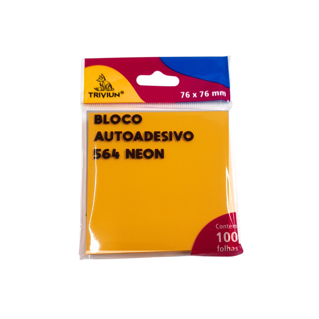 Anote e Cole 76x76 Laranja Neon C/100un Triviun 564