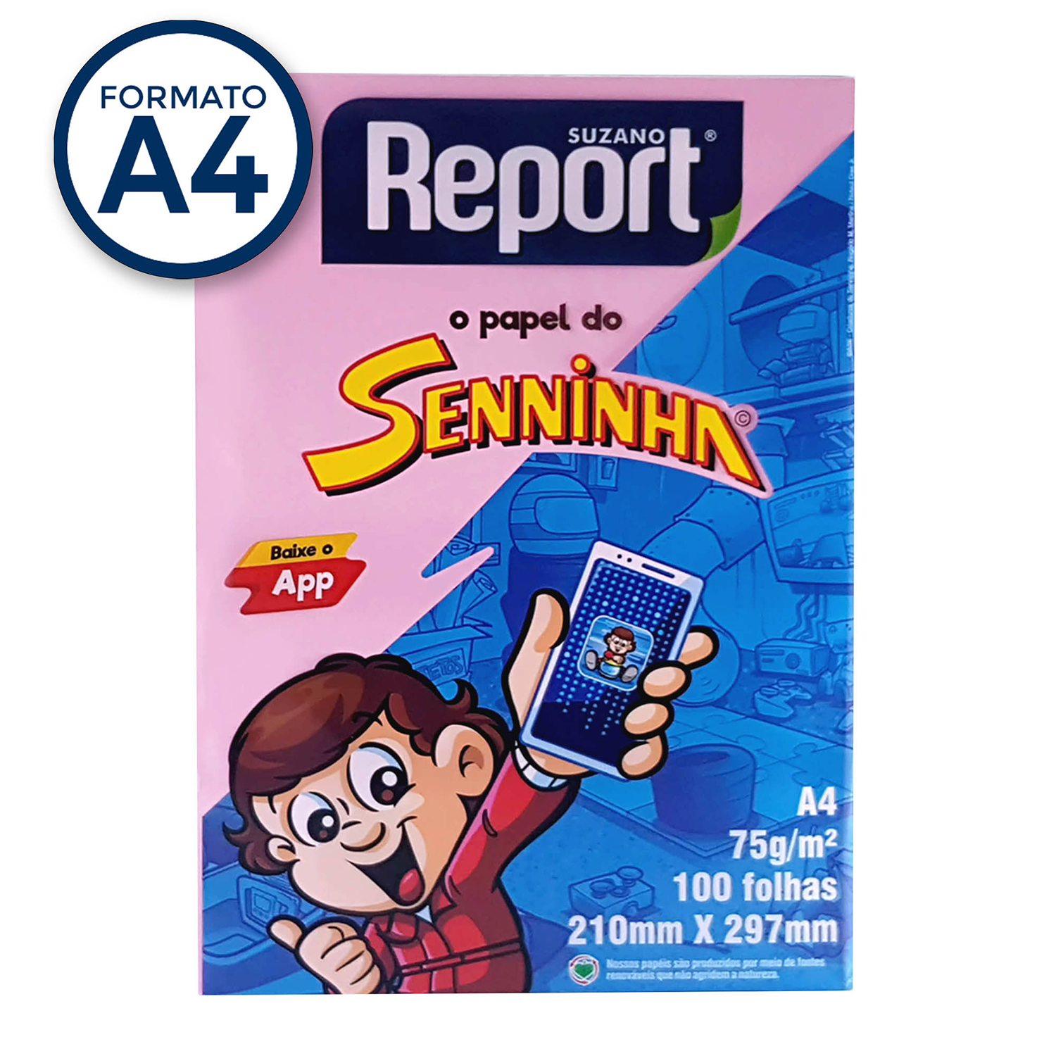Resma A4 Seninha Rosa 75g 100fls Report
