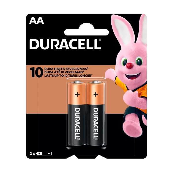 Pilha Alcalina AA Pequena DuracellL com 2 uni
