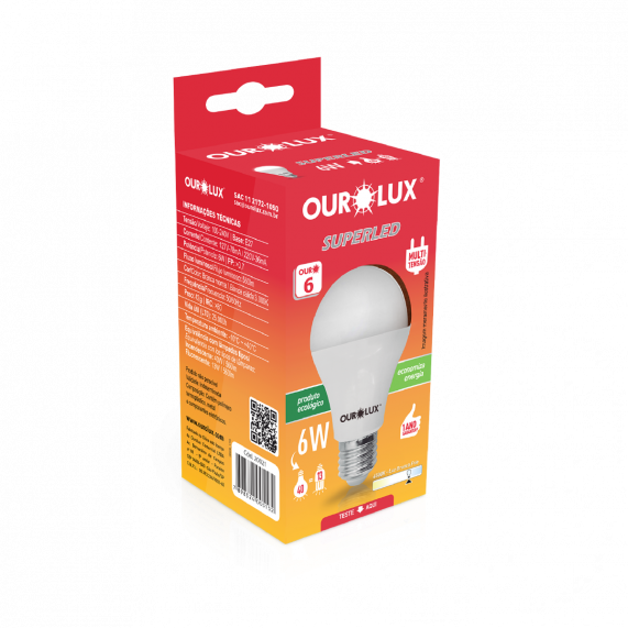 Lâmpada Led Ourolux Bulbo 6w 6500k
