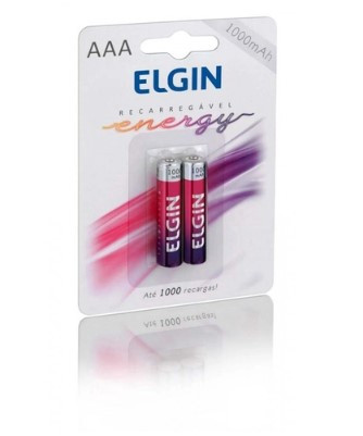Pilha Palito Aaa Recarregável 1000mah C/2 82170 Elgin