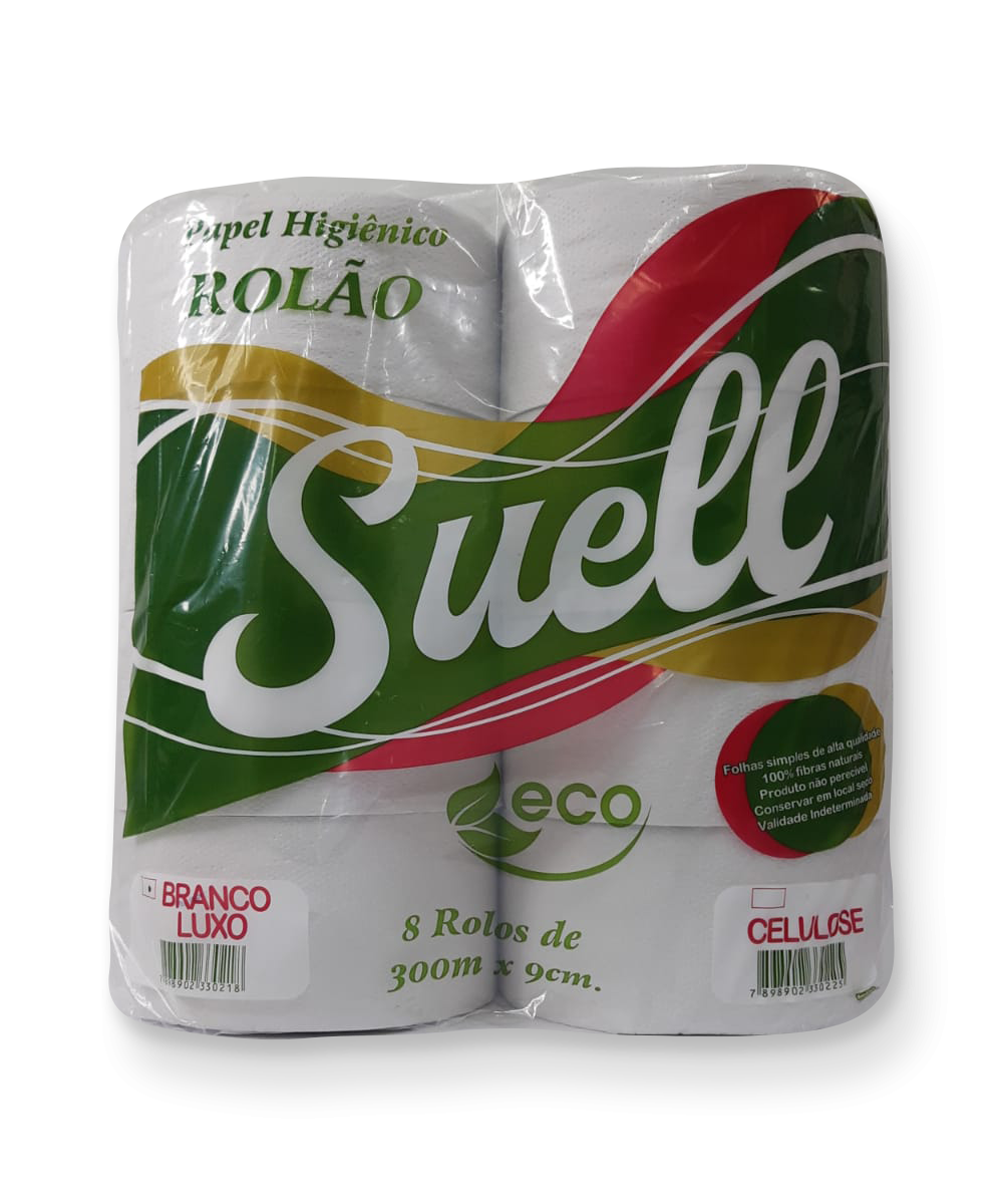Papel Higiênico Rolão 8x300m Branco Luxo Suell