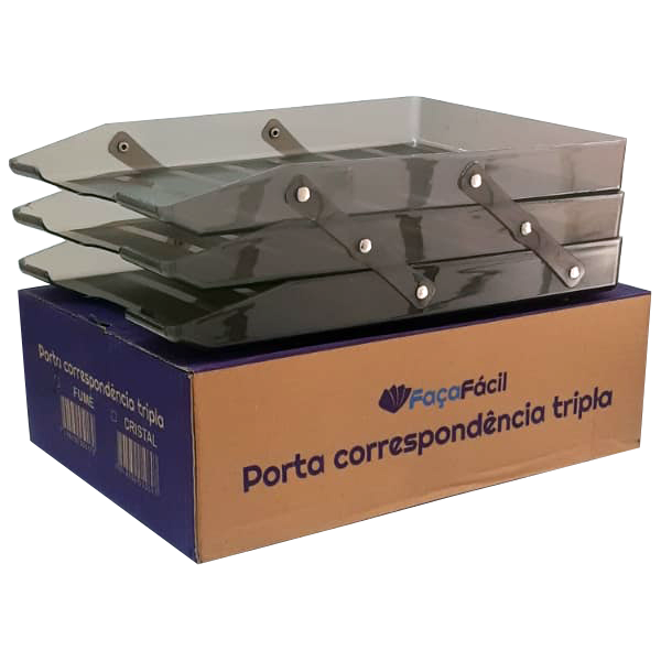 Caixa de Correspondência Tripla Móvel - Fume - Novacril