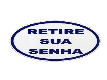 Placa Retire Sua Senha Branco/azul