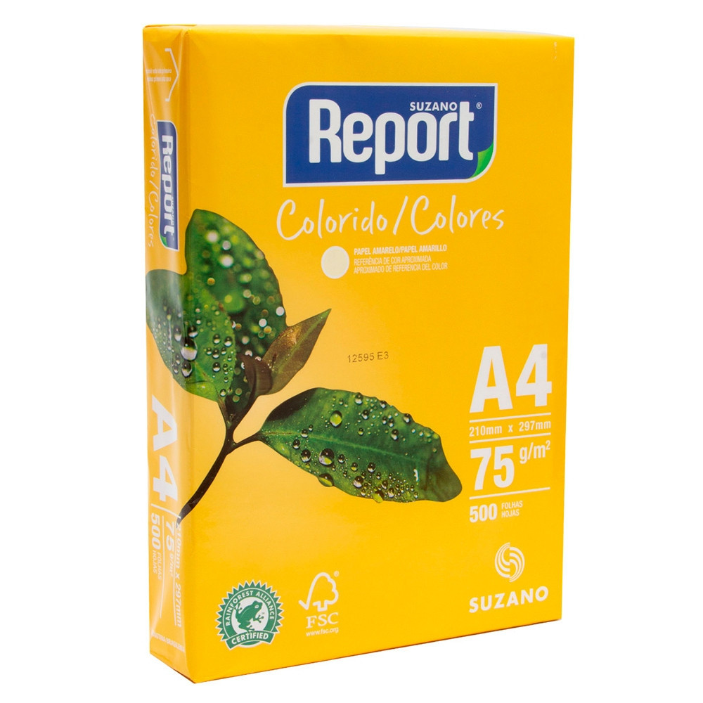 Resma A4 Colorido Amarela 75g 500fls Report