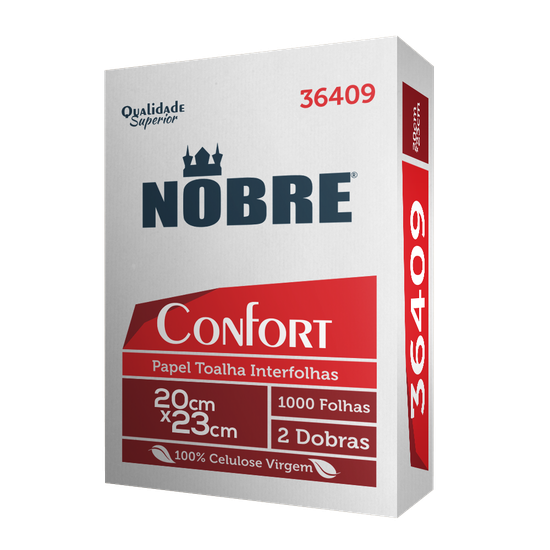 Papel Toalha 2 Dobras 20x23 Celulose 28g Confort C/1000 Nobre
