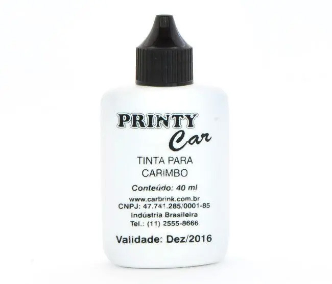 Tinta Carimbo Almofada Preta 40ml Printy Car Barbrink 