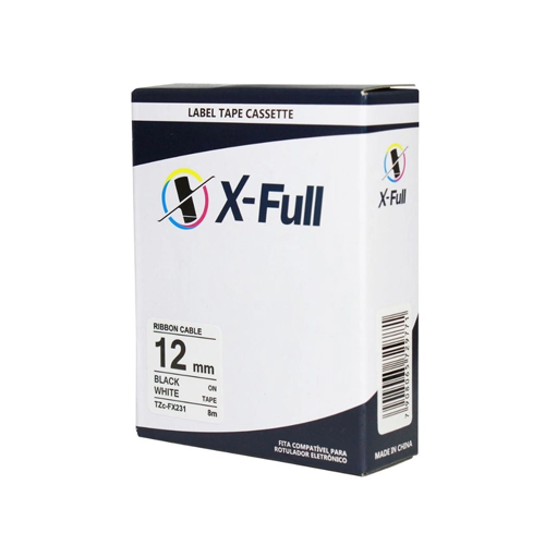 Fita Rotulador Brother Tze Fx231 12mm Pto/branco Compatível - X-FULL
