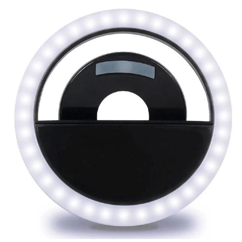 Ring Light Portatil Preto Led 8,5cm Clipe Celular