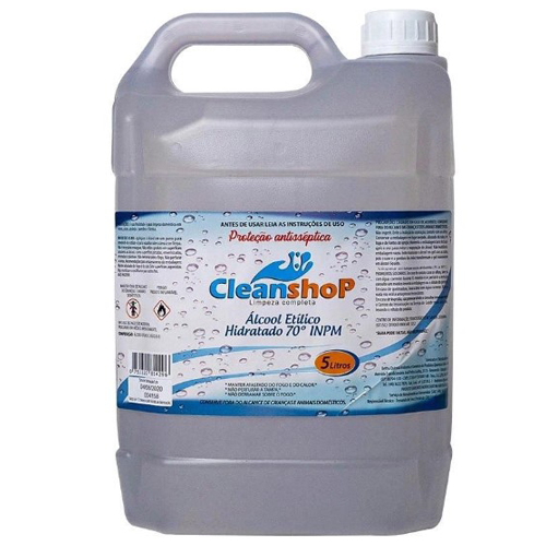 ÁLCOOL ETÍLICO 70º 5L CLEAN SHOP