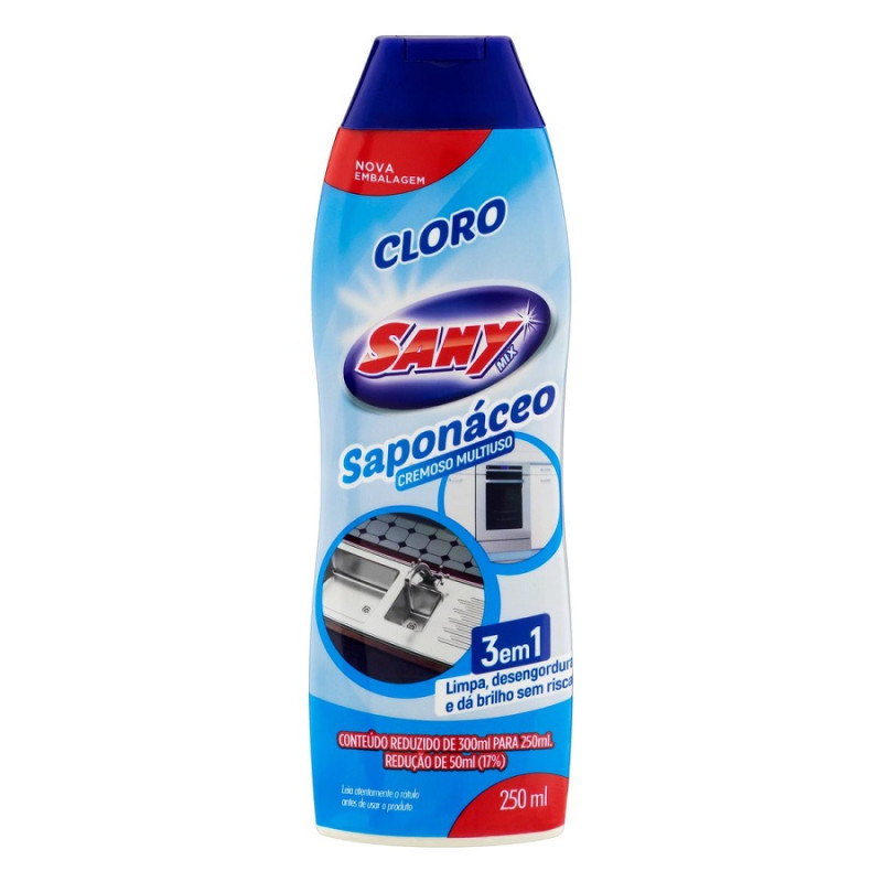 Saponáceo Cremoso Cloro 250ml Sany