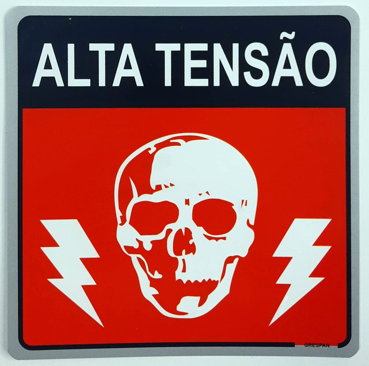 Placa de Sinalização Alta Tensão 15x15 