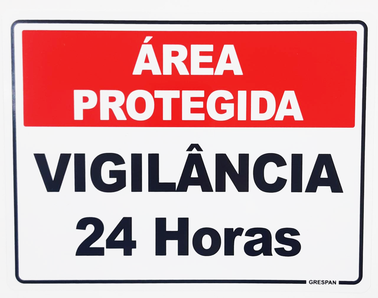 PLACA DE SINALIZAÇÃO VIGILÂNCIA 24 HRS 15X20 SIN 72 GRESPAN