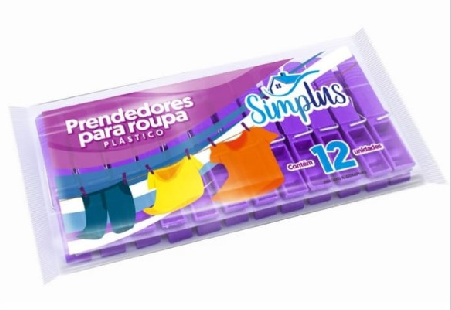 Prendedor de Roupas Plástico C 12un Simplus