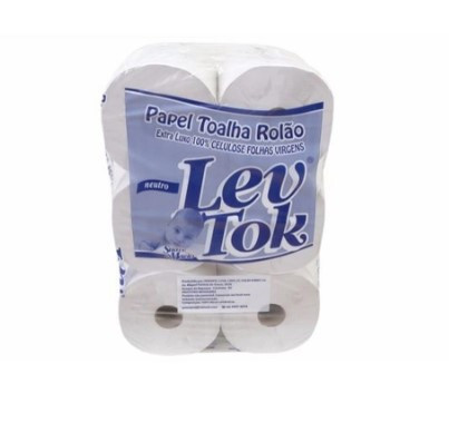 Papel Toalha Bobina Celulose 28g 6x200m Lev Tok 