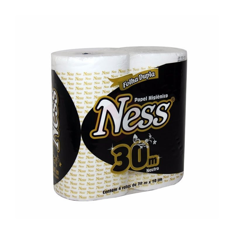 Papel Higiênico 4x30m Folha Dupla Celulose Extra Luxo Ness