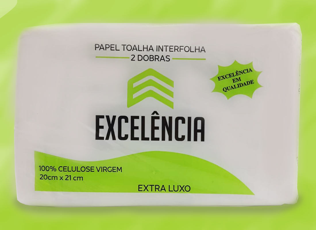Papel Toalha 2 Dobras 20x21 Celulose 20g 500g V- 0150 Excelência 