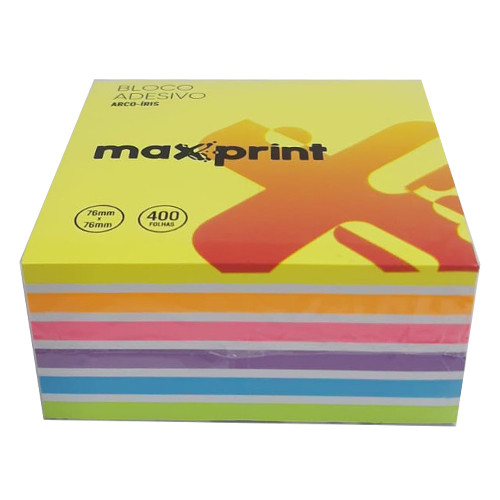 Anote e Cole Maxprint 76x76 Arco-iris 7 Cores Cubo C/400fls
