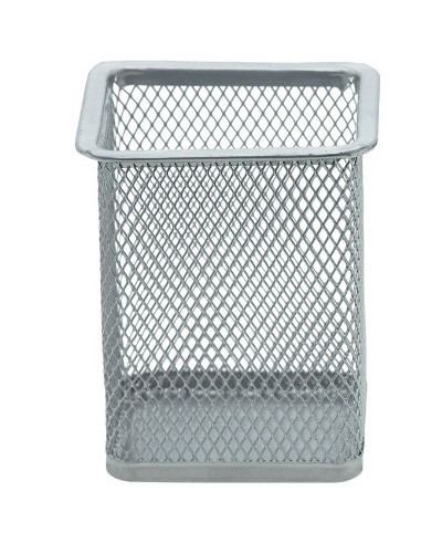 Porta Caneta Aramado Quadrado Prata Or5112 Brw