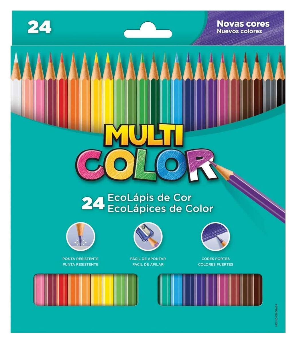 Lápis de Cor 24 Cores Sextavado Multicolor Eco - Faber Castel
