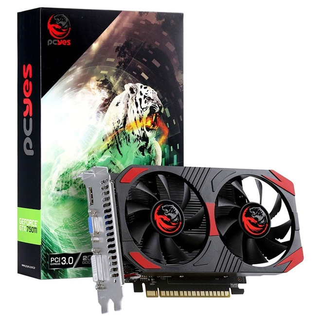 Placa de Video 2gb Ddr5 128bits Gtx750 Ti Dual Fan Pcyes