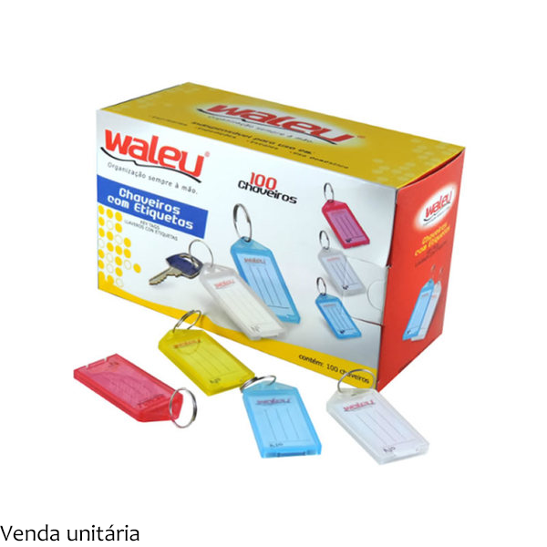 Chaveiro com Etiqueta Cores Diversas - Waleu 