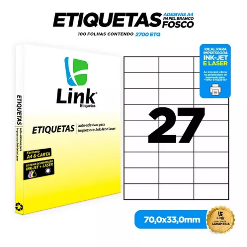 Etiqueta 70x33 100fls 9012