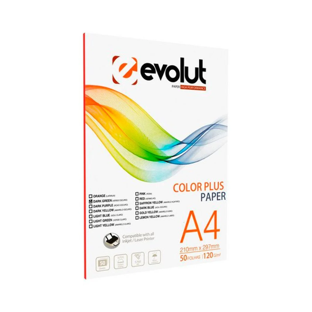 Papel Color Plus Verde Claro A4 120gr C/50fls