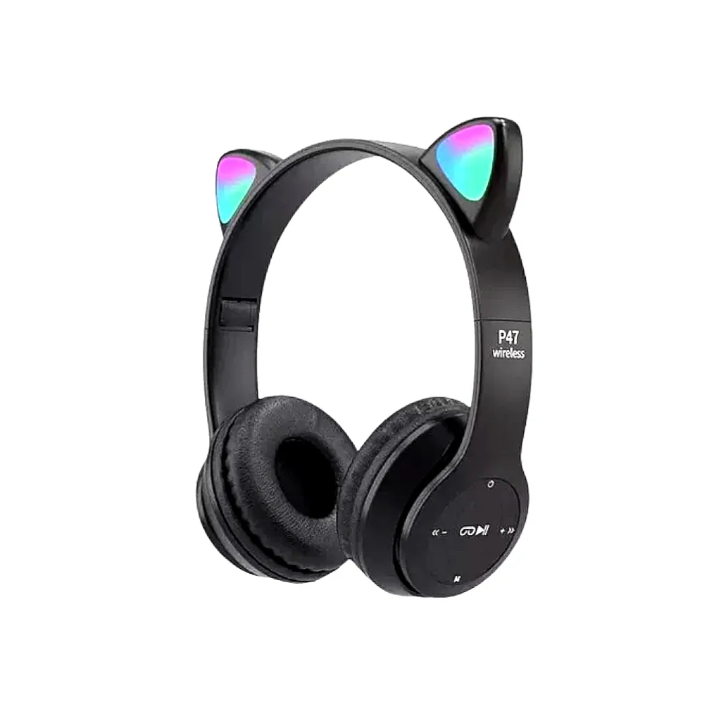 Fone Bluetooth Headphone Gatinho Preto - X-cell Xc-47p
