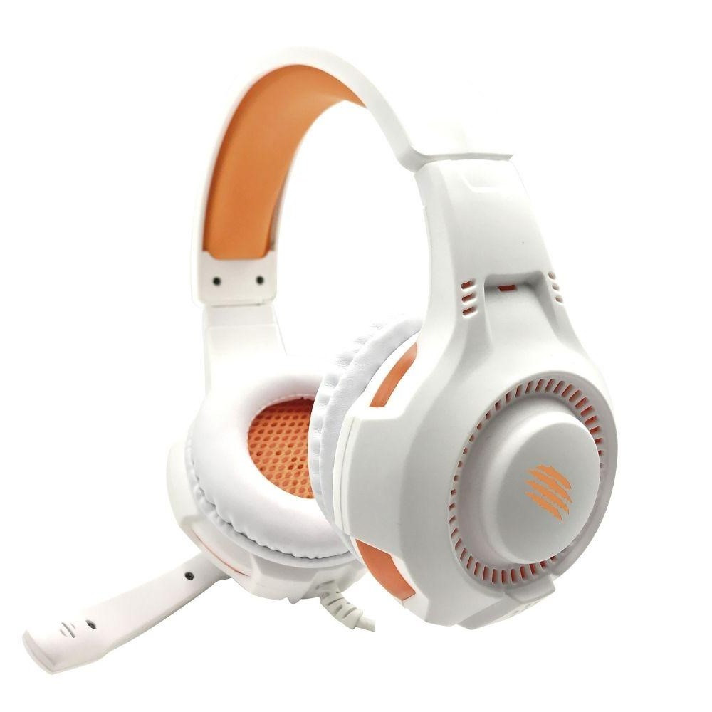 Fone P3 + Adapt P2 C/mic Headset Gamer Gorky Hs413 Branco/laranja