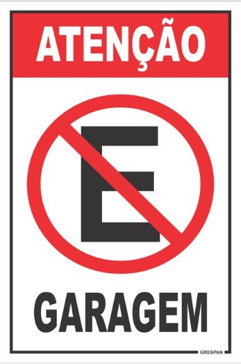 Placa de Sinalizacao Atencao Garagem 16x25
