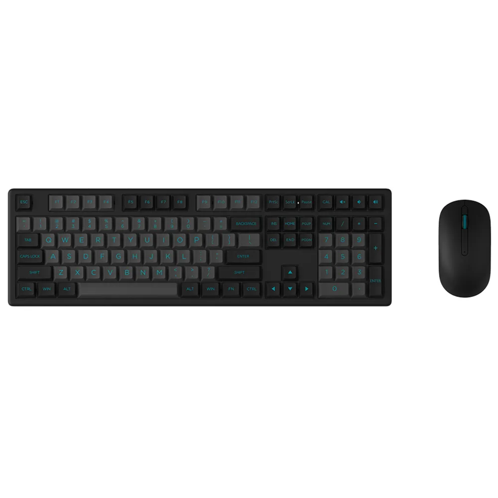 TECLADO BLUETOOTH + MOUSE USB S/FIO MX108 PRETO E CIANO - AKKO