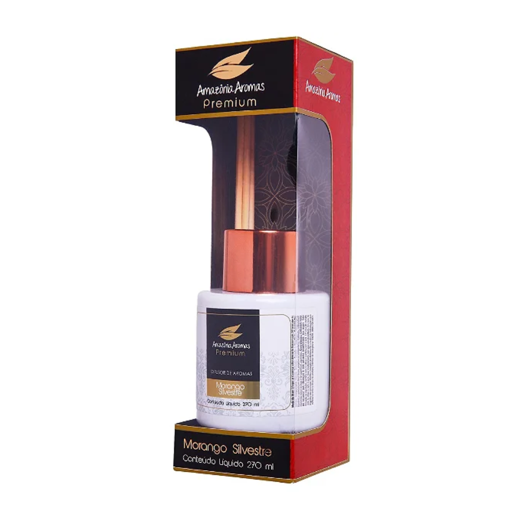 Aromatizador de Ambiente C/ Vareta Premium 270ml Morango Silvestre