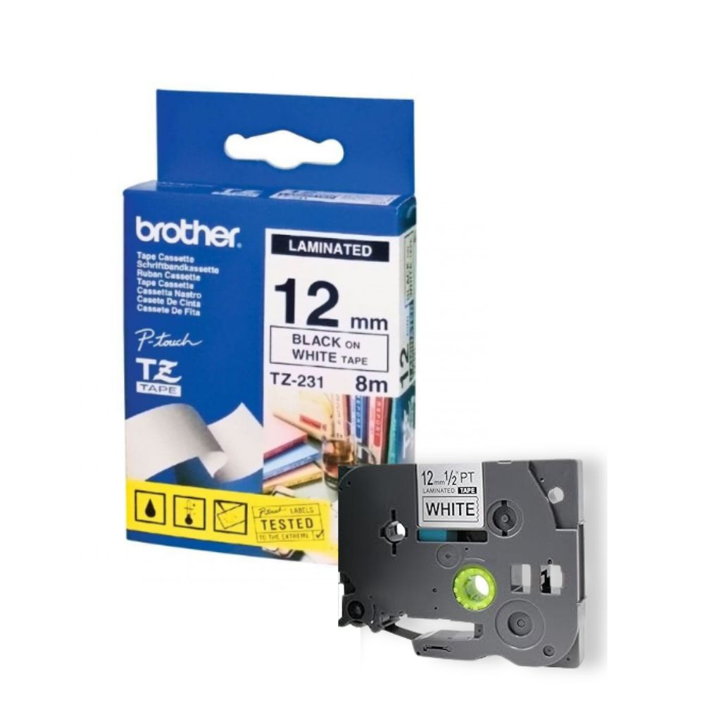 Kit 3 Und Fita Rotulador Brother Tze 231 12mm Laminada Pt/bc