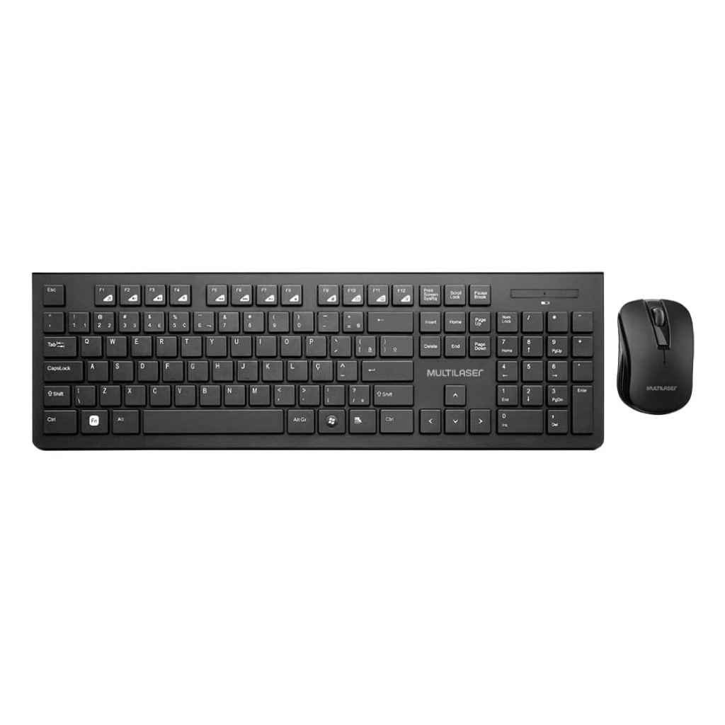 Kit Teclado e Mouse S/fio Slim Preto