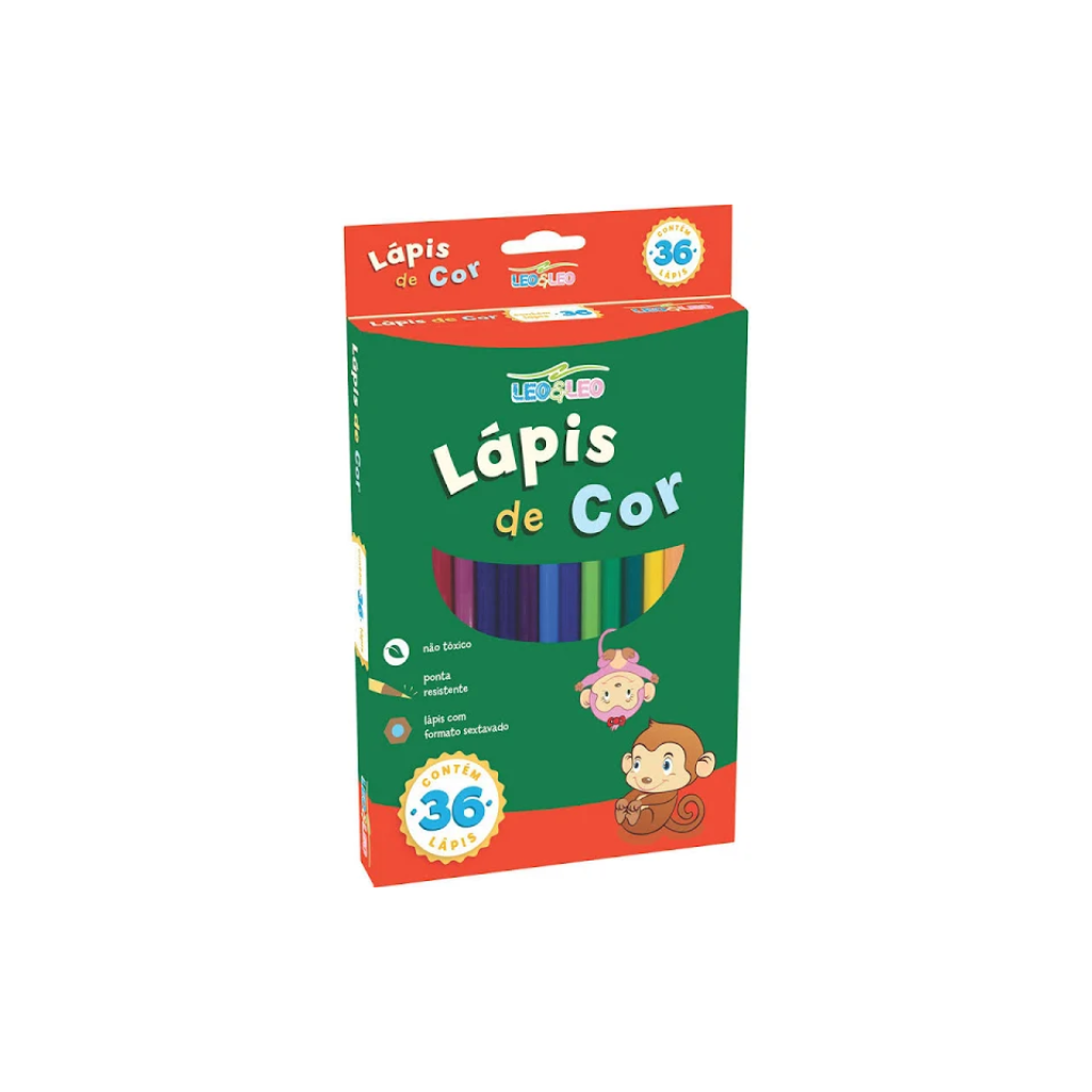 LÁPIS DE COR LEO E LEO 36 CORES SEXTAVADO - 4482
