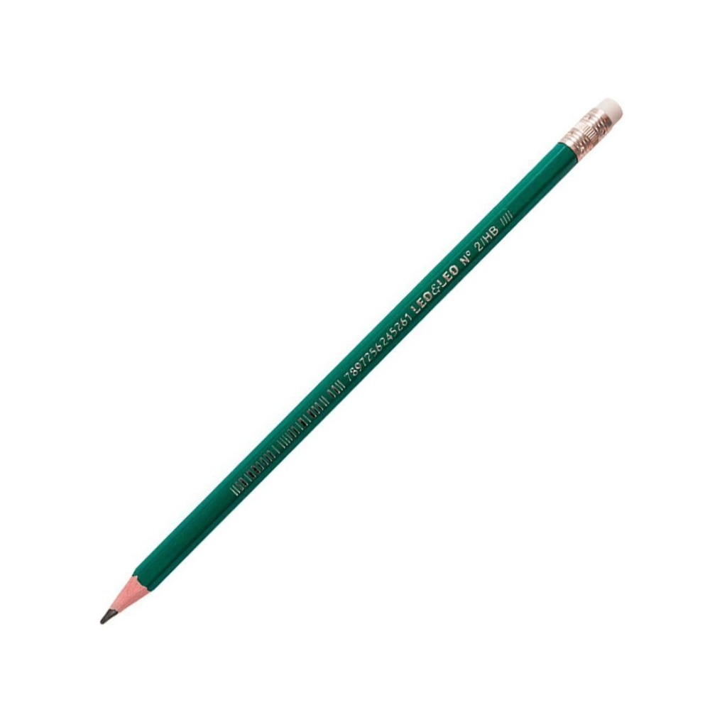 LÁPIS GRAFITE LEO E LEO HB COM BORRACHA SEXTAVADO VERDE - 4526/4390