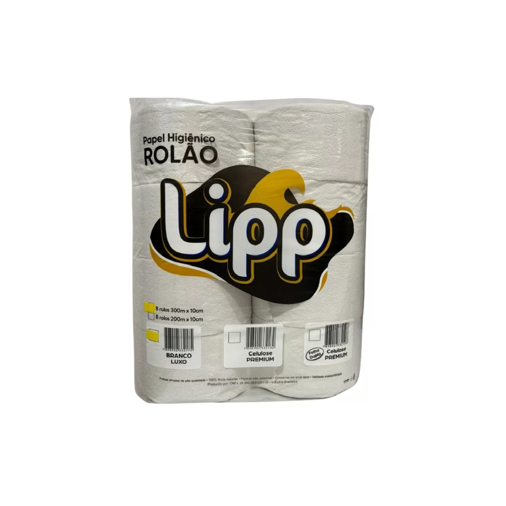 Papel Higienico Rolao 8x200m Celulose Premium Folha Dupla