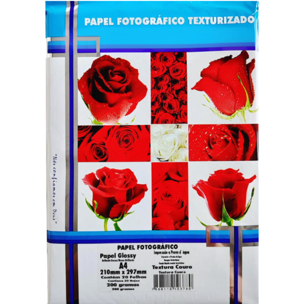 Papel Foto A4 200g 20fls Glossy Couro