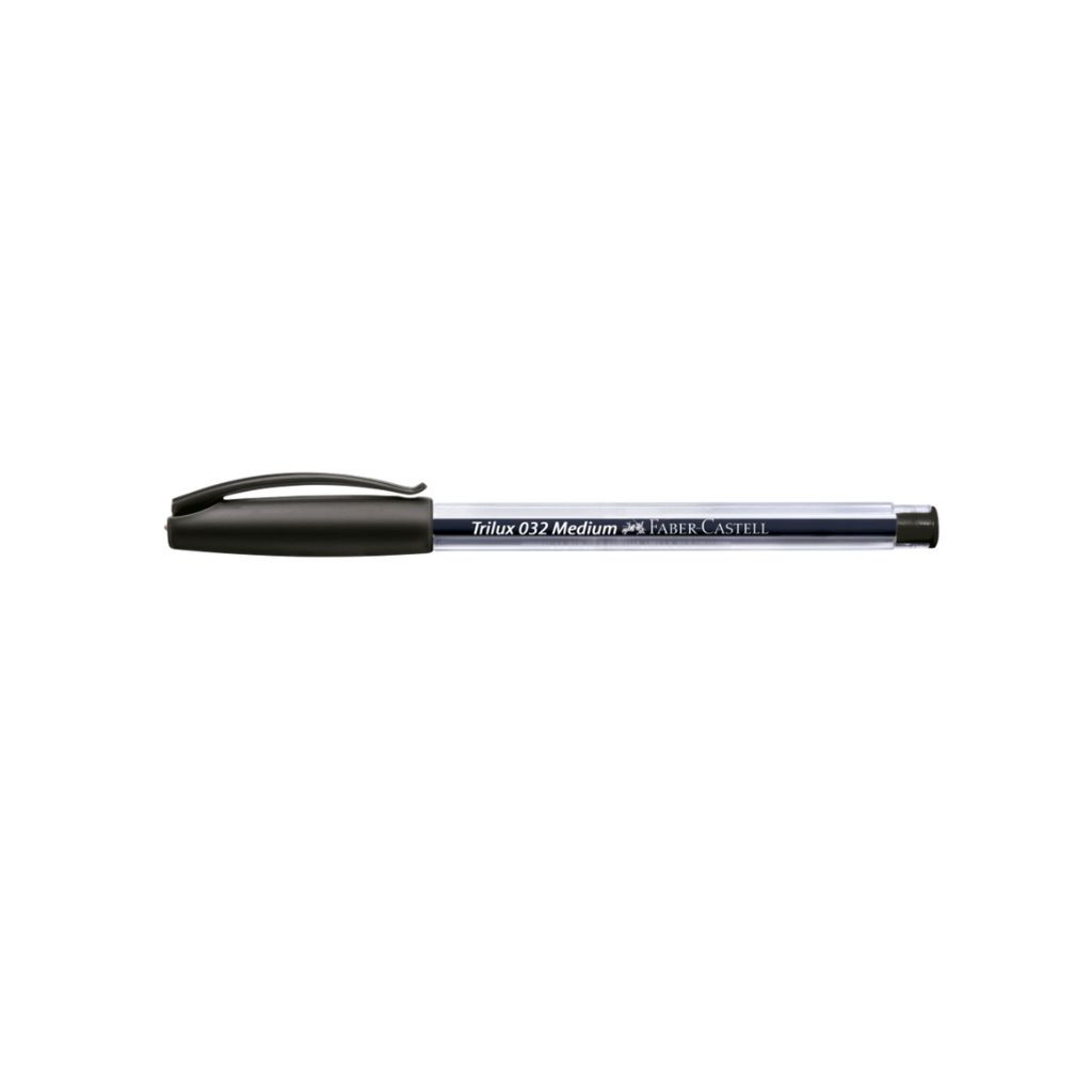 CANETA ESFEROGRÁFICA TRILUX PONTA MEDIA PRETA - FABER CASTELL