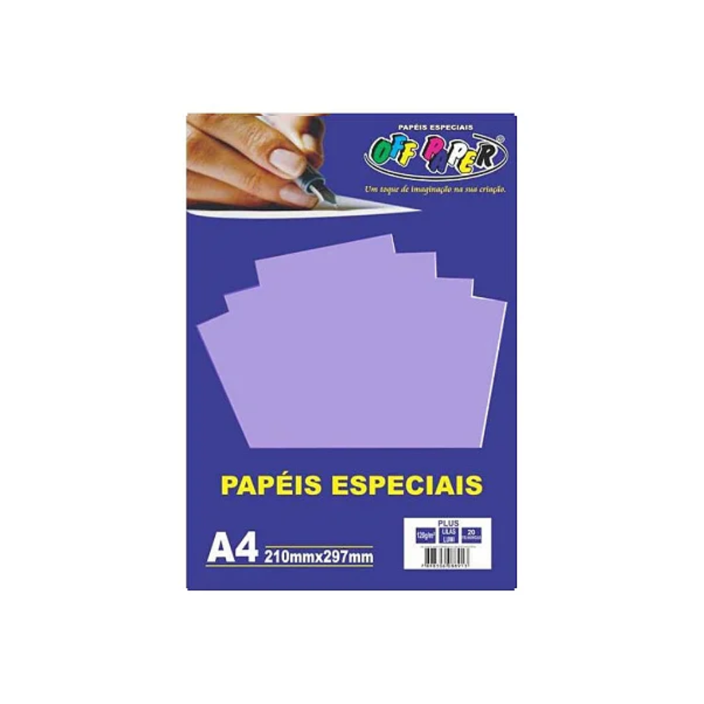 Papel Plus A4 120g Lilas Lumi 20fl 