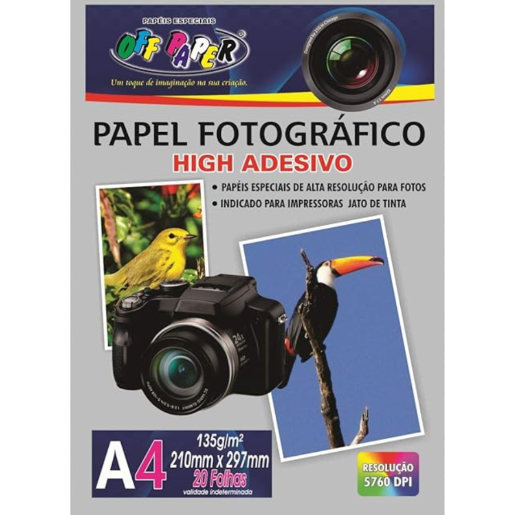 Papel Foto A4 135g 20fls Auto Adesivo