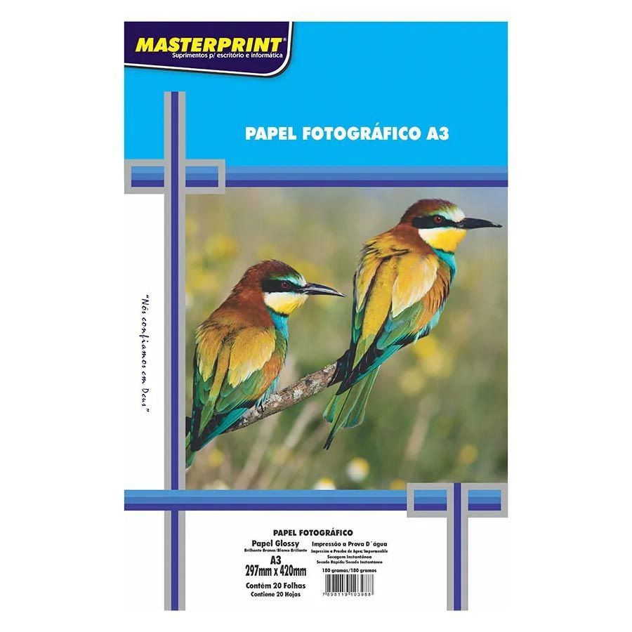 Papel Foto A3 180g 20fls Glossy