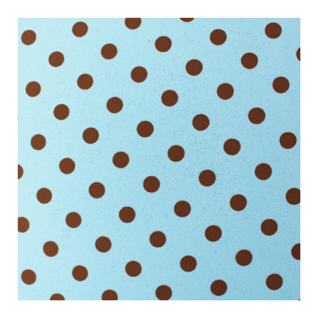 Eva Estampado 40x50 Poa Azul e Marrom