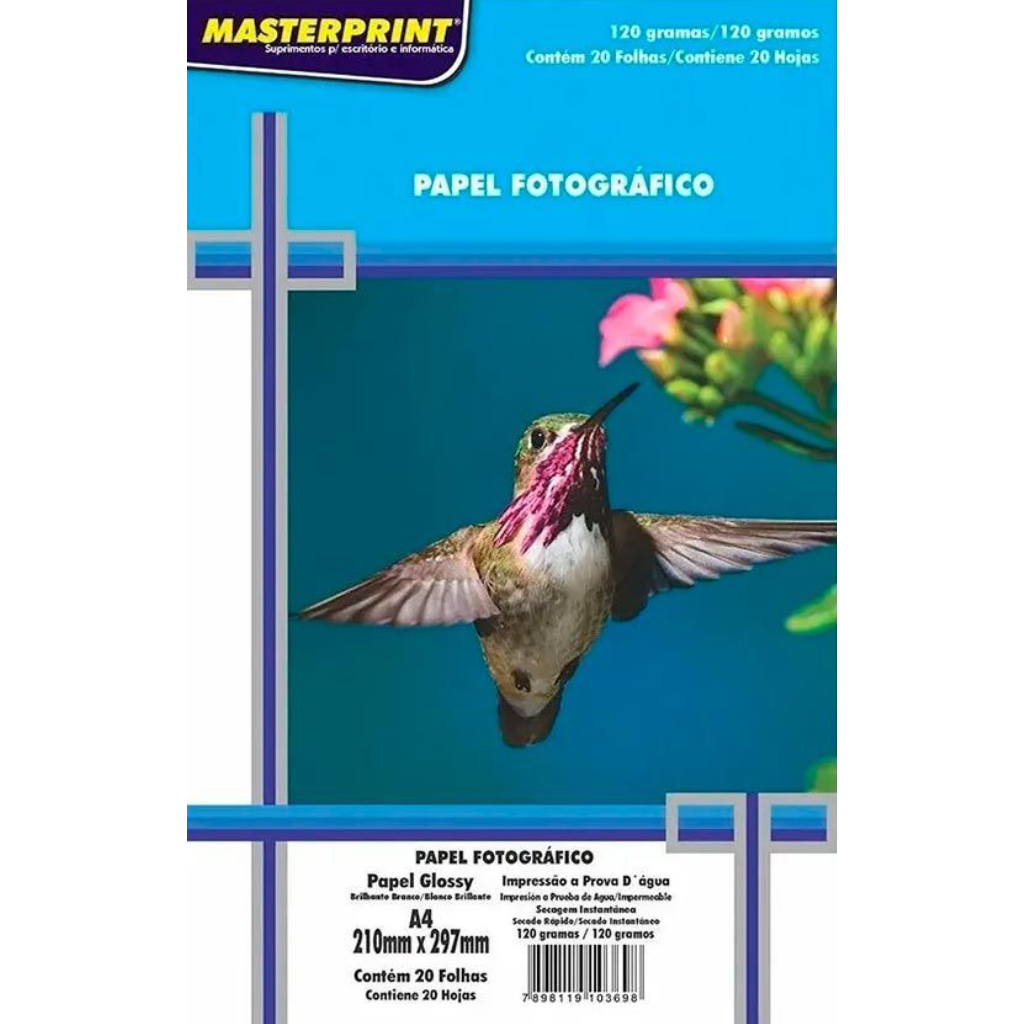Papel Foto A4 200g 20fls Glossy Casca de Ovo Masterprint