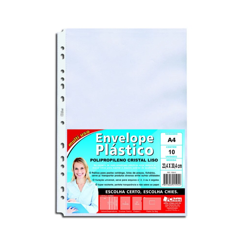 Plástico P/ Catalogo 13 Furos (furacão Universal) C/ 10un 