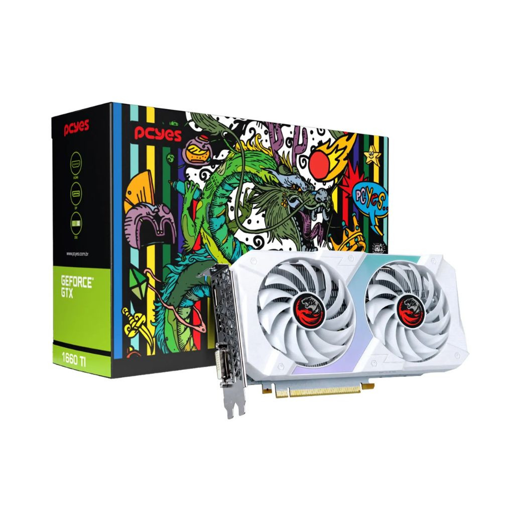 Placa de Video 6gb Ddr6 192bits Geforce Gtx 1660 Ti Branco